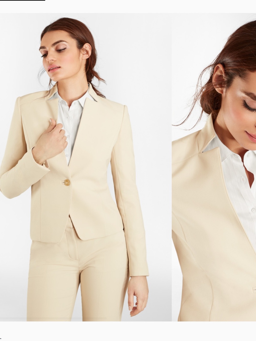 BROOKS BROTHERS Single Button Cream Bonotto Blazer Women’s Size 0
